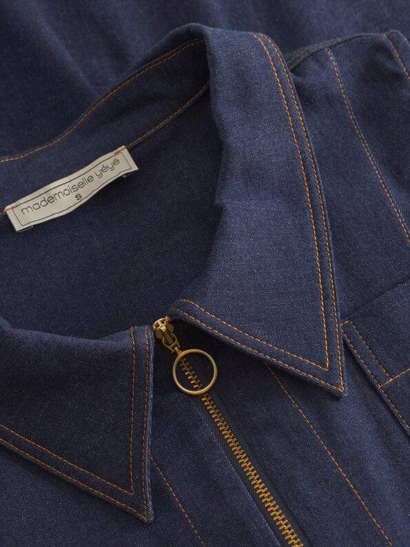 Mademoiselle YéYé Jeans Pinafore-Kleid Mit Reißverschluss Aus Bio-Baumwolle