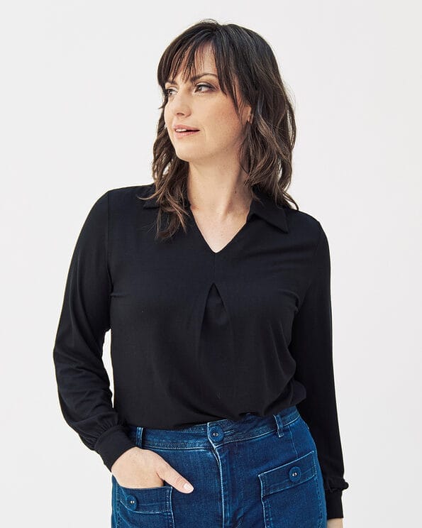 Mademoiselle YéYé Jersey Bluse Mit Kellerfalte Aus Ecovero By Lenzing