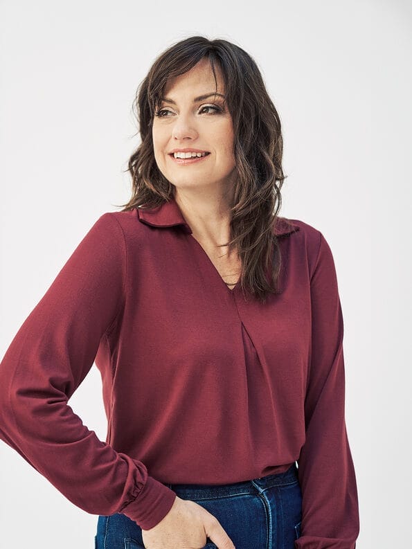 Mademoiselle YéYé Jersey Bluse Mit Kellerfalte Aus Ecovero By Lenzing