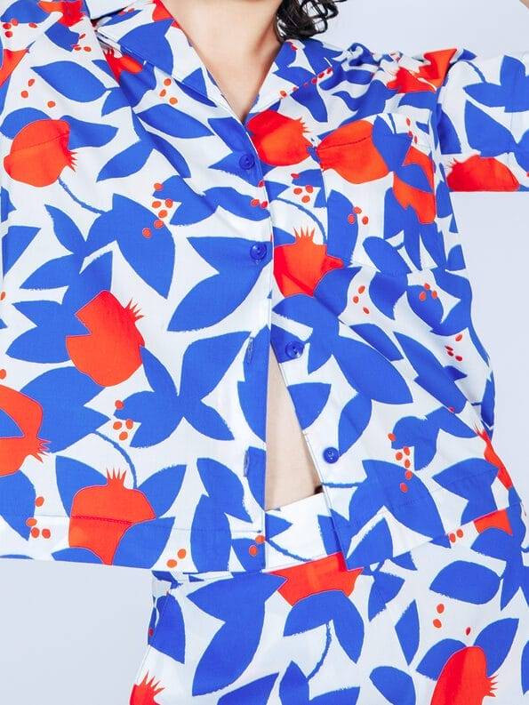 Mademoiselle YéYé Kurzarm Hemdbluse Mit Reverskragen Aus Bio-Baumwolle