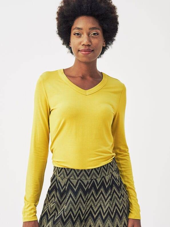 Mademoiselle YéYé Longsleeve Mit V-Ausschnitt Aus Ecovero By Lenzing