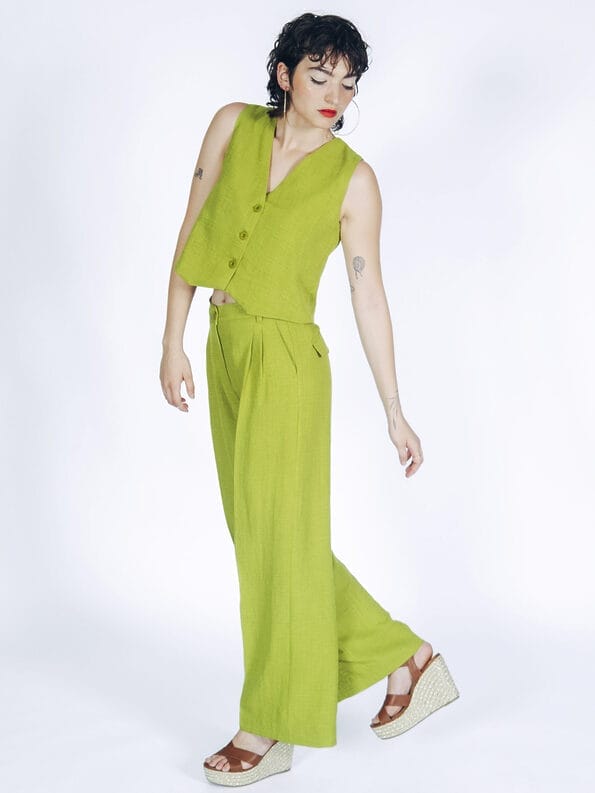 Mademoiselle YéYé Bundfaltenhose Mit Weitem Bein