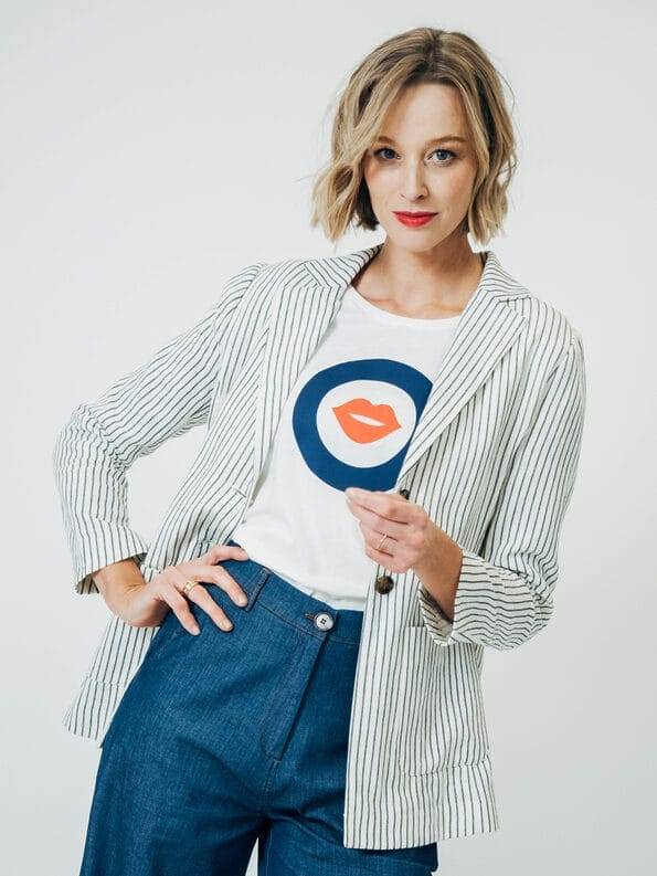 Mademoiselle YéYé Nadelstreifen Blazer Aus Bio-Baumwolle