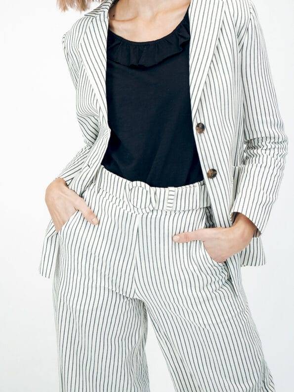 Mademoiselle YéYé Nadelstreifen Hose Mit Gürtel Aus Bio-Baumwolle