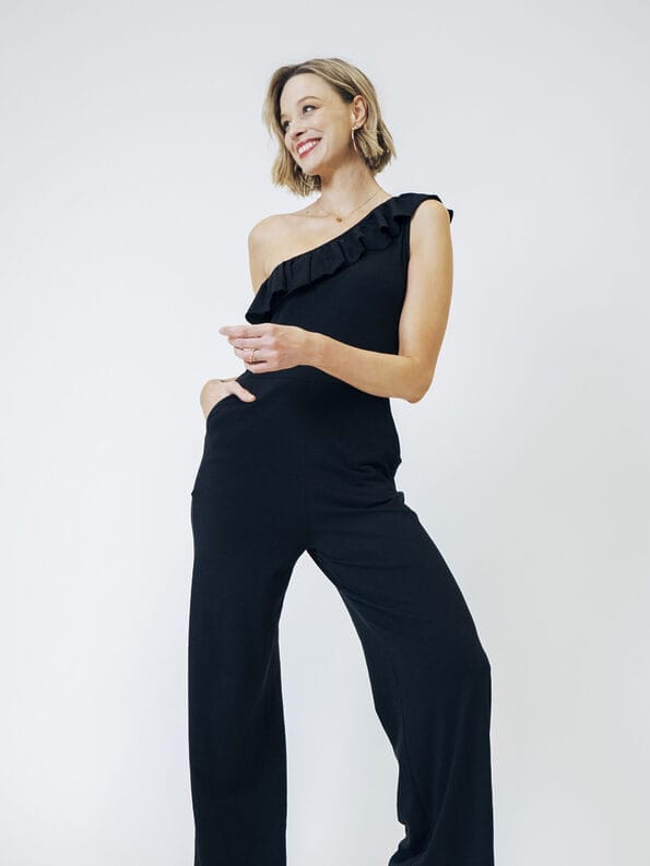 Mademoiselle YéYé One Shoulder Jersey Jumpsuit Aus Bio-Baumwolle