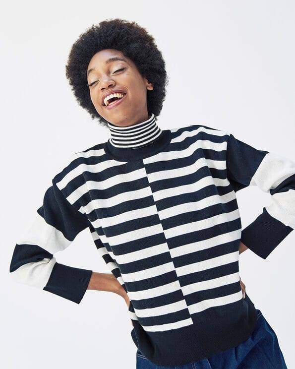 Mademoiselle YéYé Rollkragen Strickpullover Aus Bio-Baumwolle