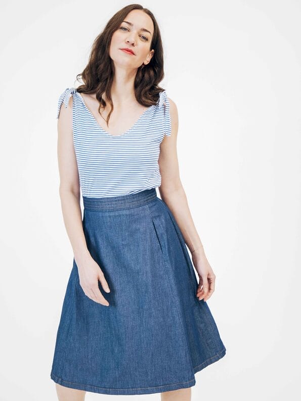 Mademoiselle YéYé Schwingender Jeansrock Aus Bio-Baumwolle