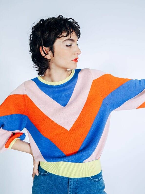 Mademoiselle YéYé Strickpullover Mit Ballonärmeln Aus Bio-Baumwolle