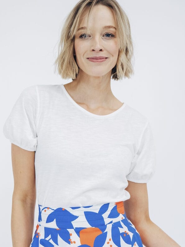 Mademoiselle YéYé Top Mit Kurzen Ballonärmeln Aus Bio-Baumwolle