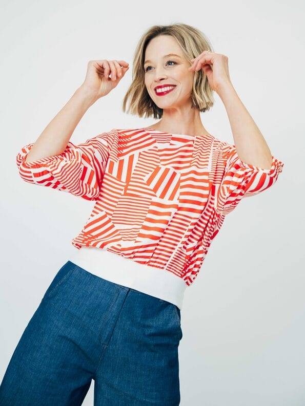 Mademoiselle YéYé Top Mit Weiten Verkürzten Ärmeln Aus EcoVero By Lenzing