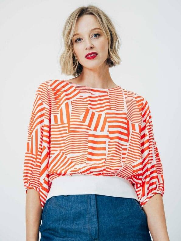 Mademoiselle YéYé Top mit weiten verkürzten Ärmeln aus EcoVero by Lenzing