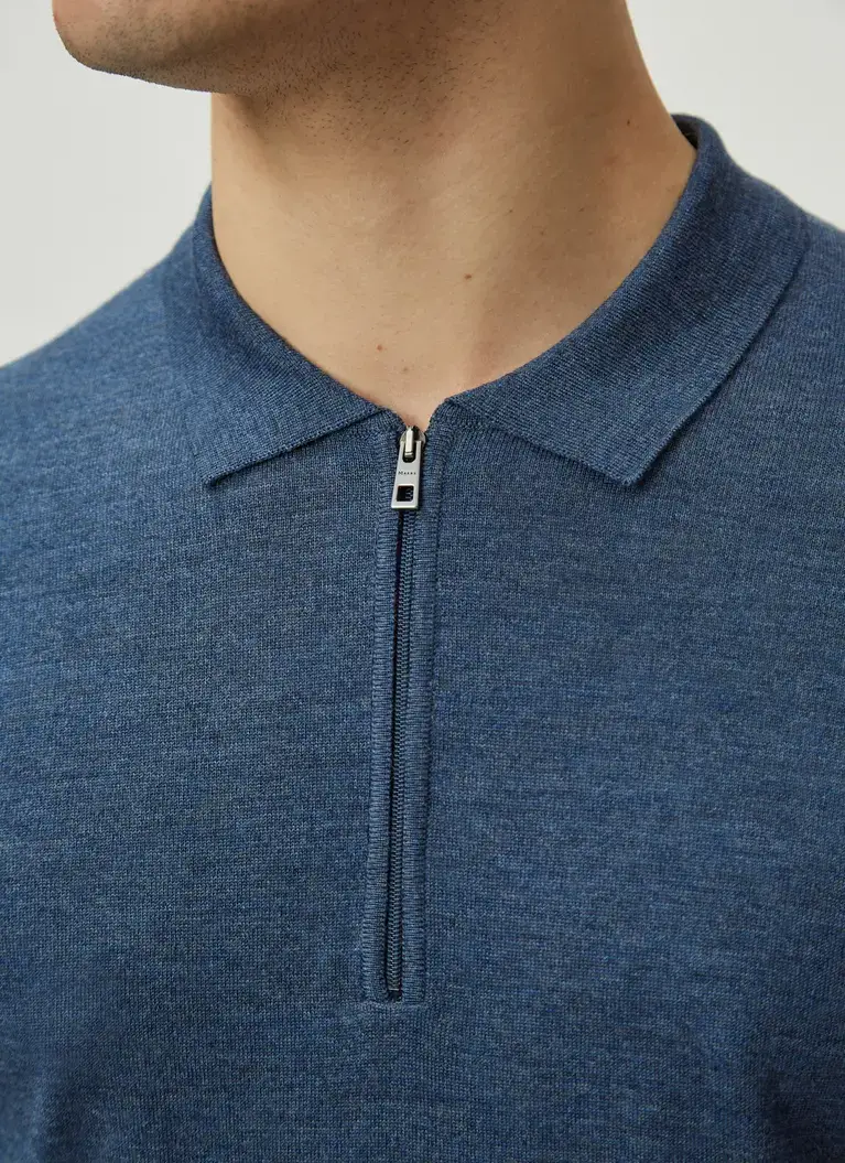 Maerz Muenchen Zipper Polohemd100% MerinowolleArt. Nr. 406400-382