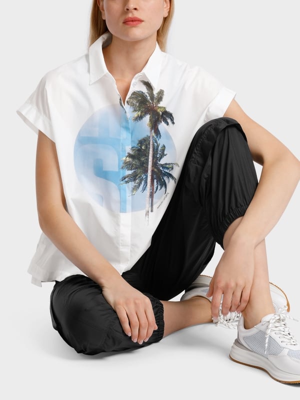 Marc Cain Ärmellose Hemdbluse "Rethink Together"