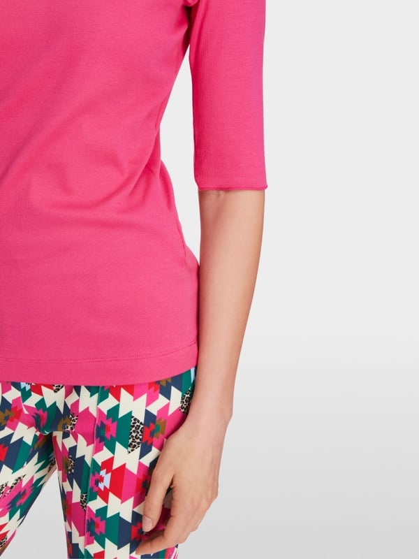 Marc Cain Baumwoll-T-Shirt Mit 3/4-Ärmel