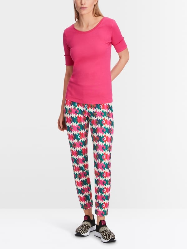 Marc Cain Baumwoll-T-Shirt mit 3/4-Ärmel