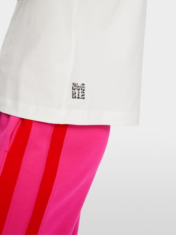 Marc Cain Baumwoll-T-Shirt Mit Lama-Gang-Motiv