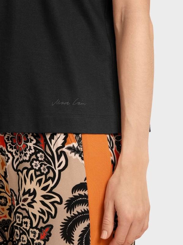 Marc Cain Baumwoll-T-Shirt Mit Lochstickerei