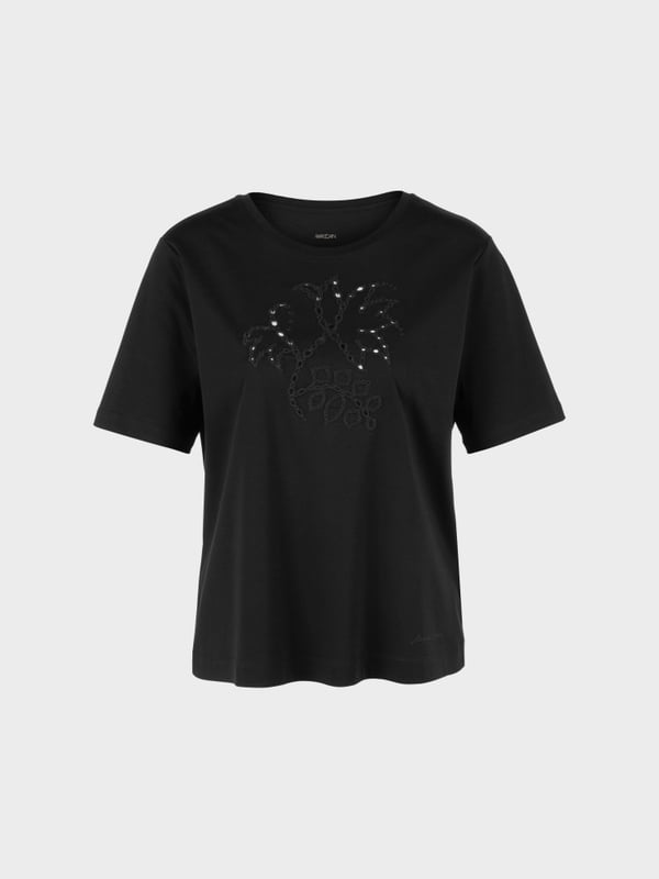 Marc Cain Baumwoll-T-Shirt Mit Lochstickerei