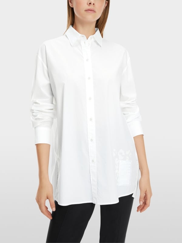 Marc Cain Bedruckte Hemdbluse "Rethink Together"