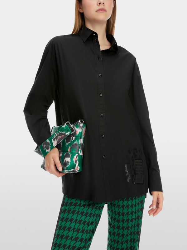 Marc Cain Bedruckte Hemdbluse "Rethink Together"