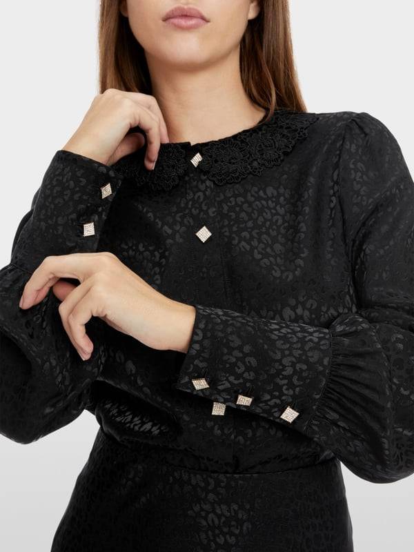 Marc Cain Bluse Im Leo-Jacquard