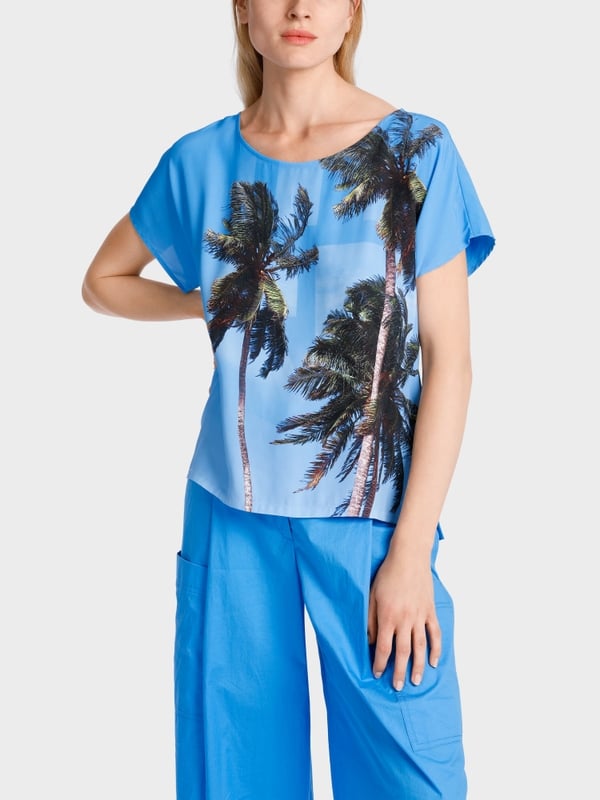 Marc Cain Bluse Mit Palmenprint