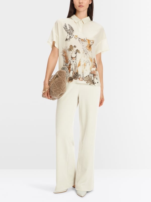 Marc Cain Bluse mit Polokragen und Print
