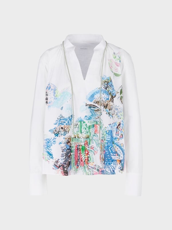 Marc Cain Bluse Mit Print Und Applikationen