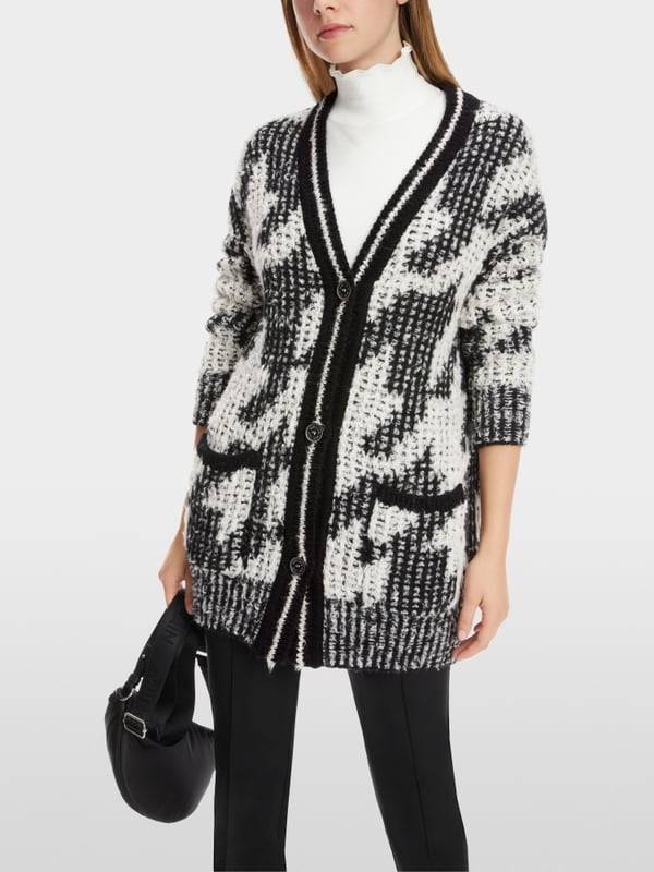 Marc Cain Chickcheck-Cardigan Knitted In Germany