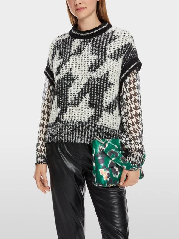 Marc Cain Chickcheck-Pullunder Knitted In Germany