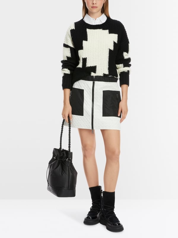 Marc Cain Chickcheck-Sweater aus Wolle