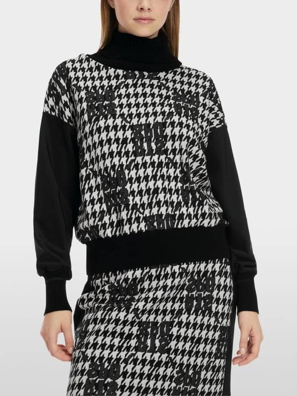 Marc Cain Chickcheck-Sweater Knitted In Germany