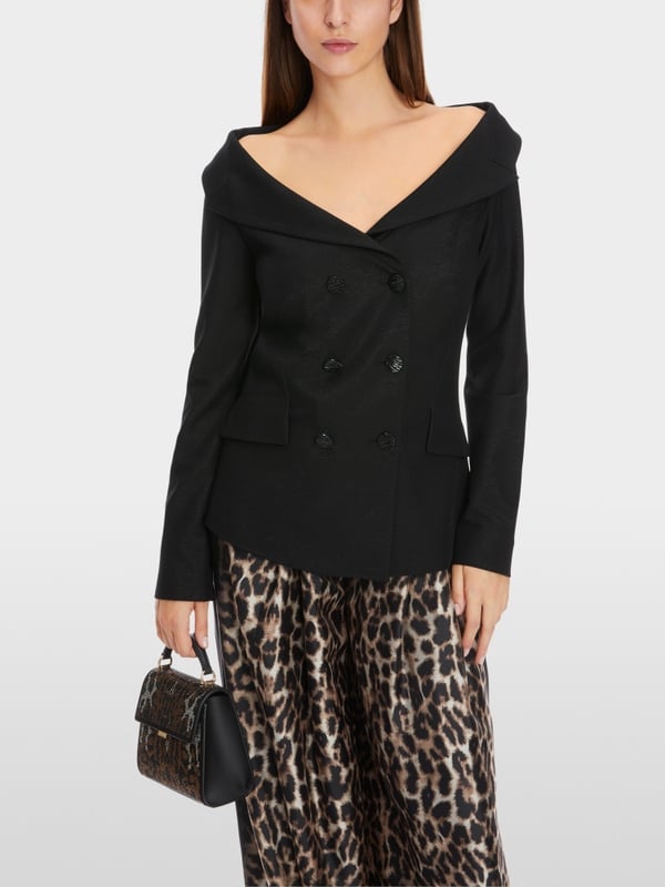 Marc Cain Dezent Schimmernder Off-Shoulder-Blazer