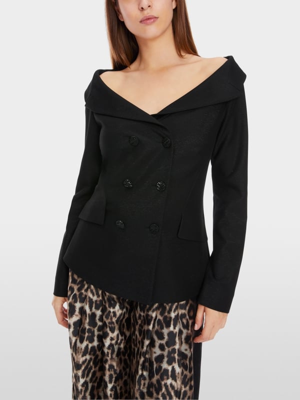 Marc Cain Dezent Schimmernder Off-Shoulder-Blazer