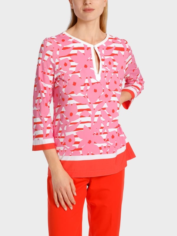 Marc Cain Elegante Bluse Mit Overprint