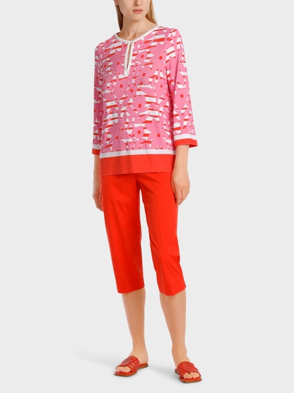Marc Cain Elegante Bluse Mit Overprint