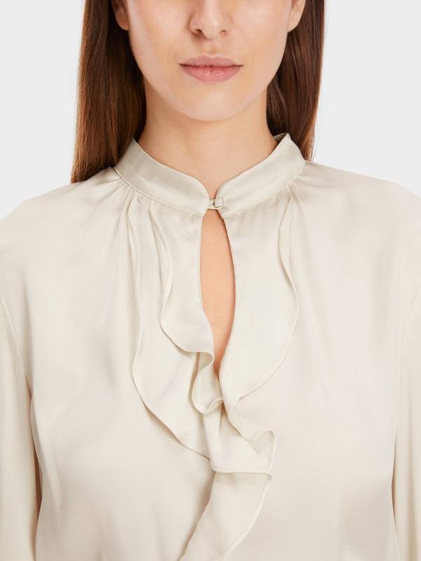 Marc Cain Elegante Bluse Mit Volant