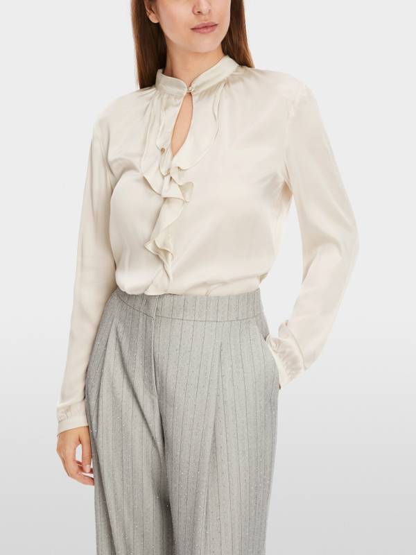 Marc Cain Elegante Bluse Mit Volant