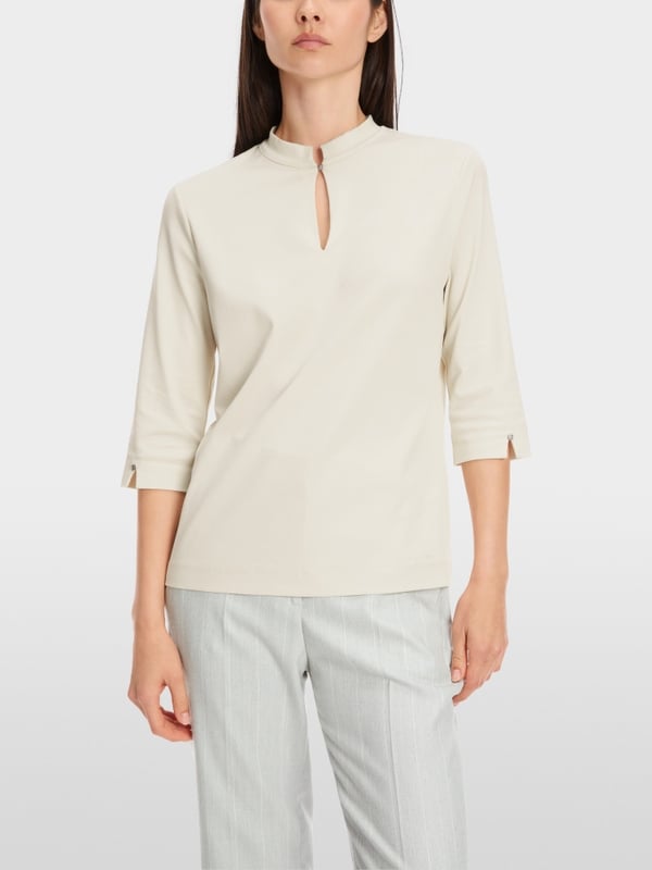 Marc Cain Elegantes T-Shirt Mit Stehkragen
