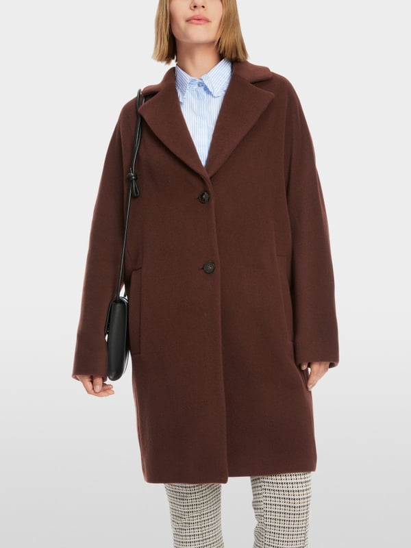 Marc Cain Flauschiger Mantel Mit Kimono-Ärmel