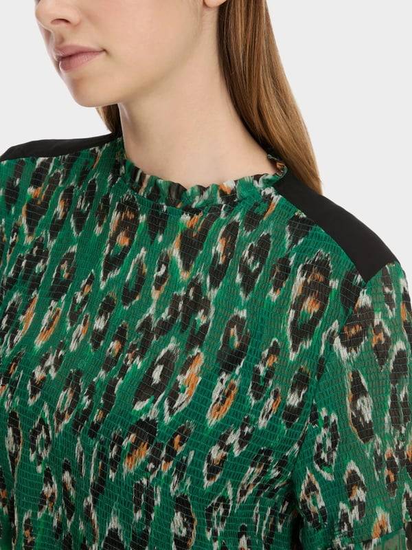 Marc Cain Gesmoktes Greo-Print-Kleid