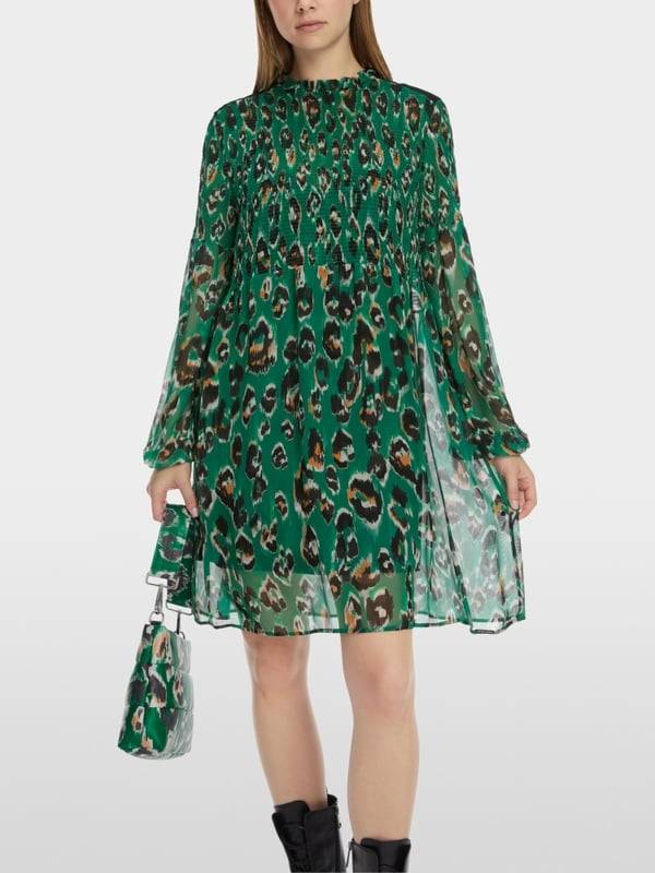 Marc Cain Gesmoktes Greo-Print-Kleid