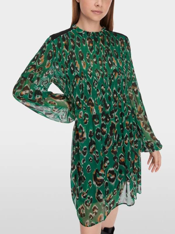 Marc Cain Gesmoktes Greo-Print-Kleid