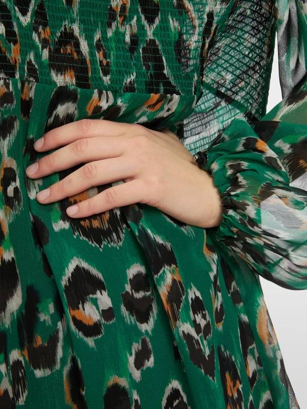 Marc Cain Gesmoktes Greo-Print-Kleid