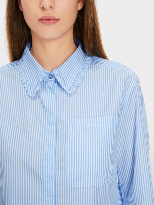 Marc Cain Gestreifte Bluse Aus Reiner Baumwolle