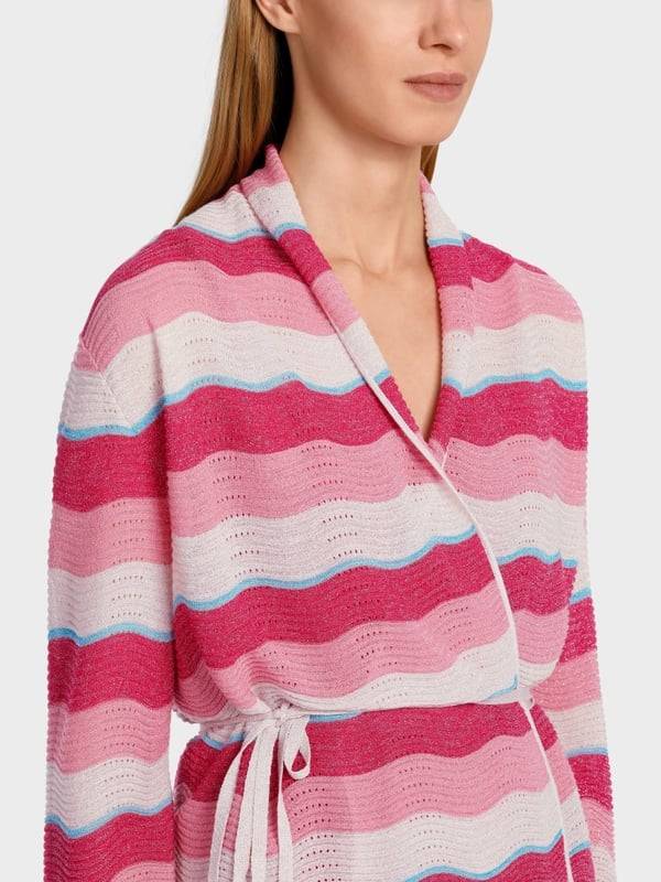 Marc Cain Gestreifter Cardigan Im Wellenmuster