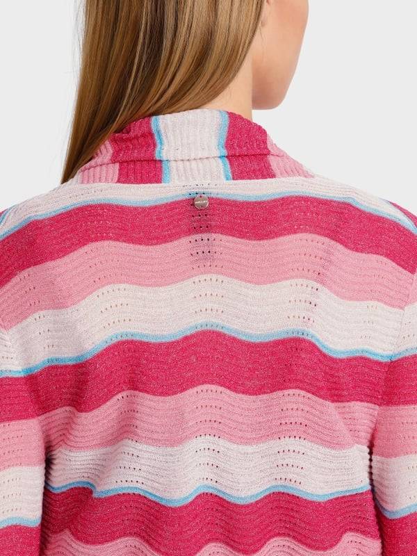 Marc Cain Gestreifter Cardigan Im Wellenmuster