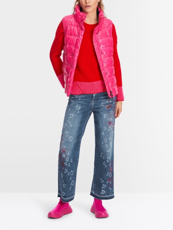 Marc Cain Glänzende Steppweste mit Stehkragen