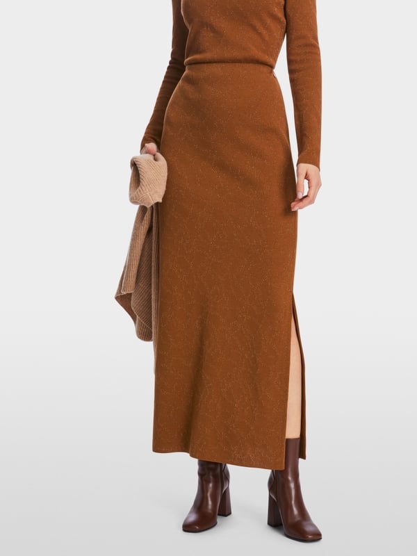 Marc Cain Glänzender Maxirock "Rethink Together"