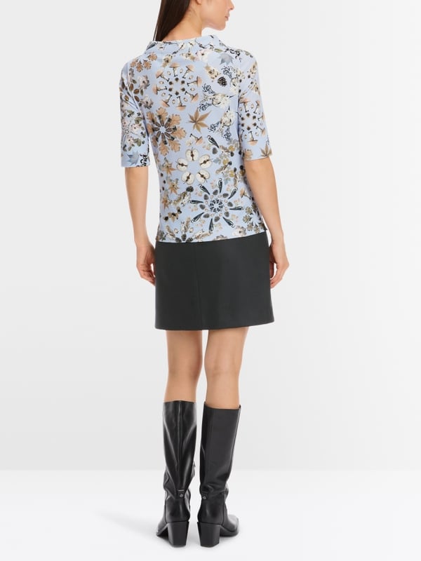 Marc Cain Körpernahes T-Shirt In Baumwollripp